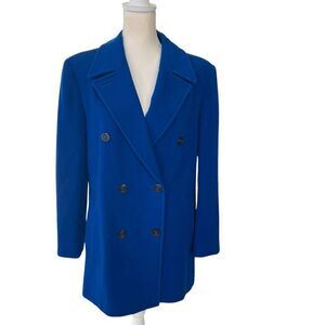 Vintage 1950's Pendleton Women's Double-Breasted Wool Jacket Cobalt Blue Size 12